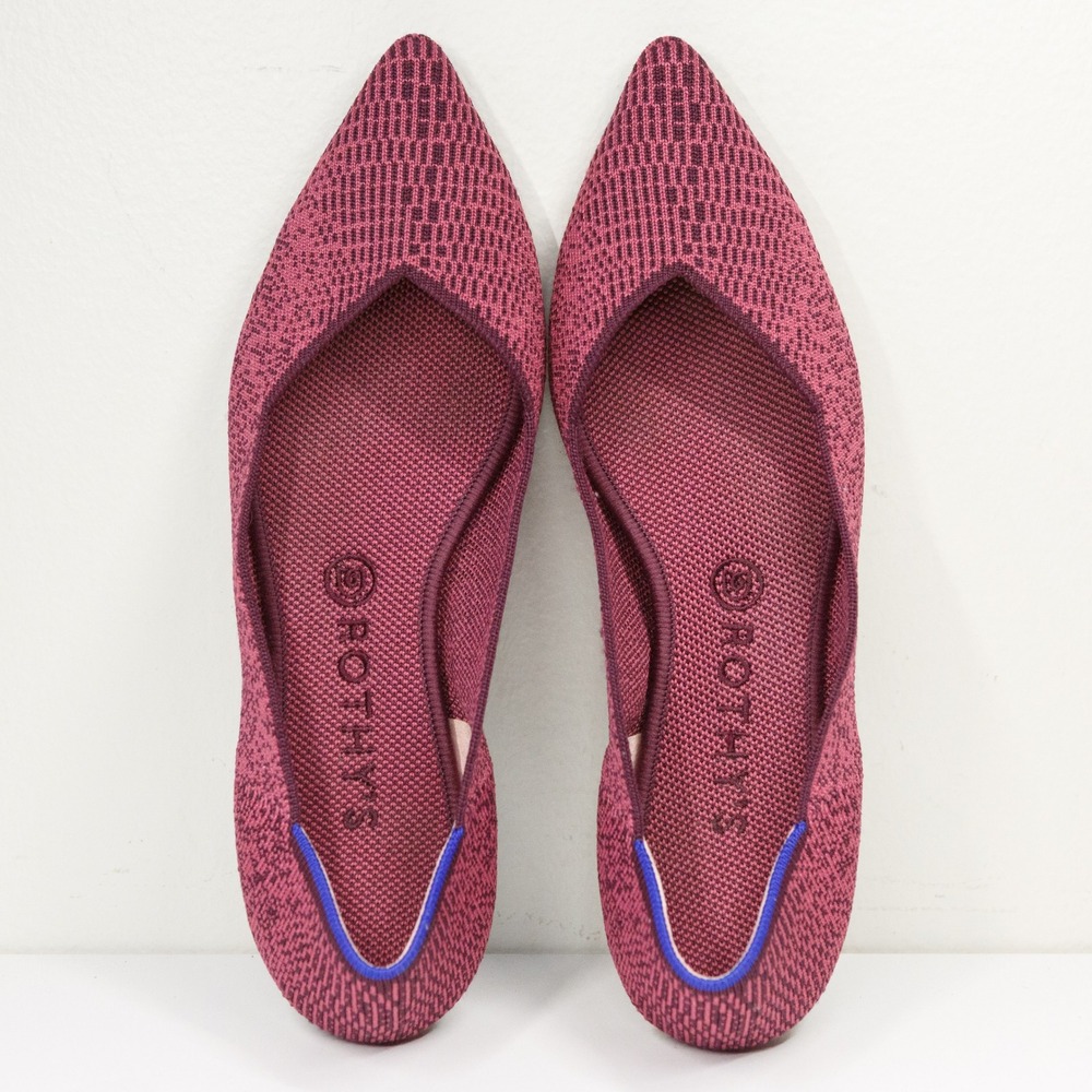 Rothys The Point Fig Python Pointed Toe Slip On F… - image 1